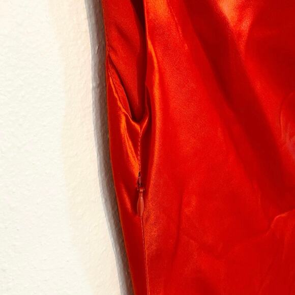 Staud Ashanti One Shoulder Draped Satin Maxi Dress In Red Medium NWT - Picture 6 of 7